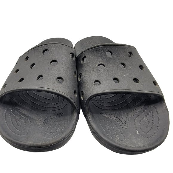 Classic Crocs Slides Mens 13 Black Sandals Shoes Iconic Comfort 206121 main image 4